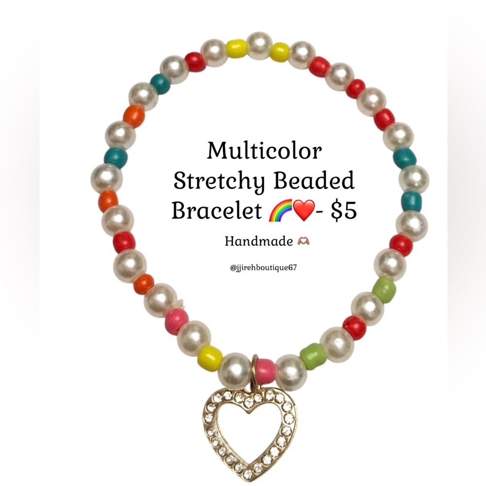 Multicolor Heart Beaded Bracelet